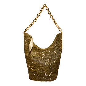 "As Is" Sharif Legacy Laser-cut Haircalf Leather Hobo Bag