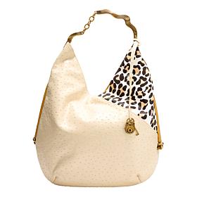 "As Is" Sharif Legacy Ostrich & Haircalf Sculpted Hobo