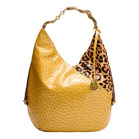 "As Is" Sharif Legacy Ostrich & Haircalf Sculpted Hobo