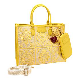 "As Is" Sharif Legacy Sicilian Tile Embroidered 4-Piece Tote Set