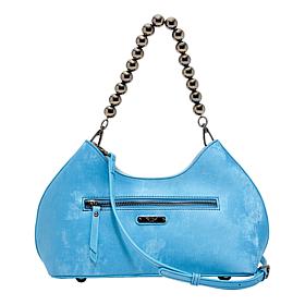 "As Is" Sharif Legacy Silky Nubuck Top Zipper Shoulder Bag