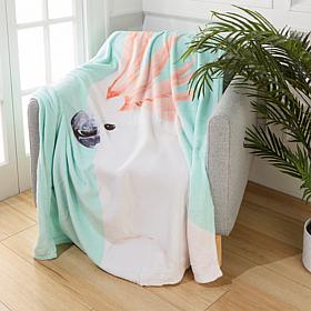 "As Is" SouthStreet Loft Printed 100% Polyester Plush Throw