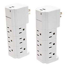 "As Is" Tech Impressions 2-Pack Swivel Power Strips for Up to 11 De...