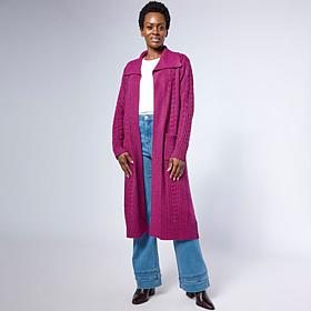 "As Is" Tower Hill by Christie Brinkley Cable Knit Cardigan