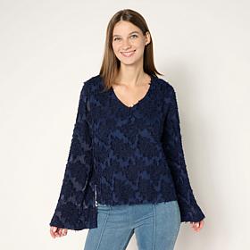 "As Is" TWRHLL by Christie Brinkley Bell-Sleeve Top