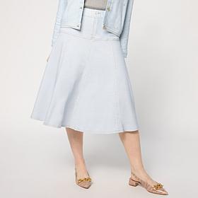 "As Is" TWRHLL by Christie Brinkley Double-Take Denim Illusion Skirt