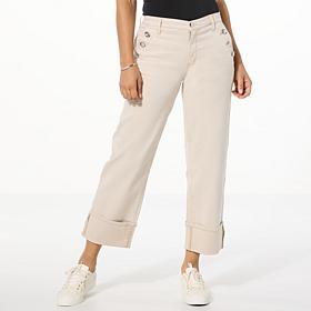 "As Is" TWRHLL by Christie Brinkley Mid-Rise Relaxed Wide-Leg Jean