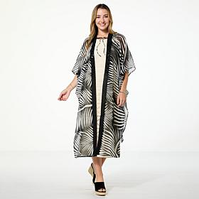 "As Is" Vince Camuto Jewel Print Open Front Duster