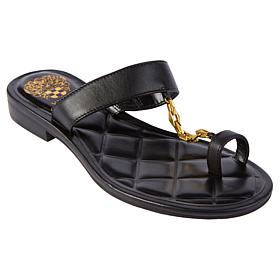 "As Is" Vince Camuto Lexie Leather Chain Detail Toe Loop Sandal