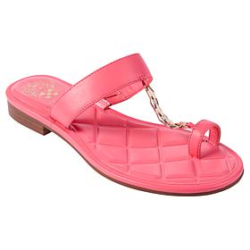 "As Is" Vince Camuto Lexie Leather Chain Detail Toe Loop Sandal