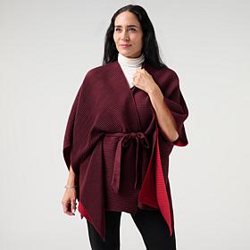 "As Is" Vince Camuto Reversible Pleated Belted Topper