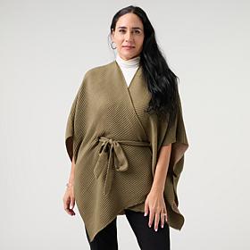 "As Is" Vince Camuto Reversible Pleated Belted Topper