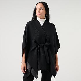 "As Is" Vince Camuto Reversible Pleated Belted Topper