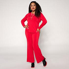 "As Is" Vivica A. Fox Collection 2-Piece Palazzo Pant Set
