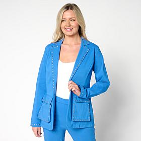 "As Is" Vivica A. Fox Collection Studded Trim Blazer