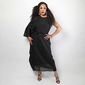 "As Is" Vivica A. Fox Collection Textured Gauze One-Sleeve Dress