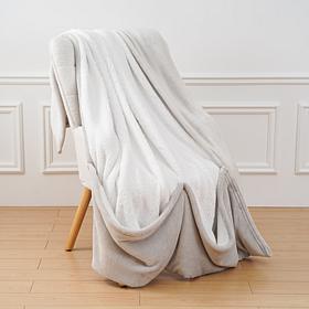 "As Is" Warm & Cozy Plush and Sherpa 60" x 70" Throw with Foot Pocket