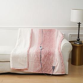 "As Is" Warm & Cozy Plush to Sherpa Heated Throw