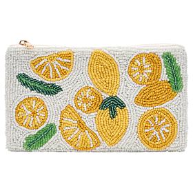 "As Is" Wildflower San Tropez Beaded Cosmetic Coin Pouch