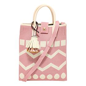 "As Is" Wildflower Small Knit Crossbody Tote with Tassel