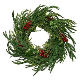 "As Is" Winter Lane 26" Illuminated Holiday Wreath with Remote