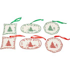 "As Is" Winter Lane Ceramic Plate Ornaments Set of 6