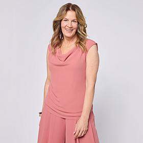 "As Is" WynneCollection Chiffon Cowl Neck Sleeveless Top