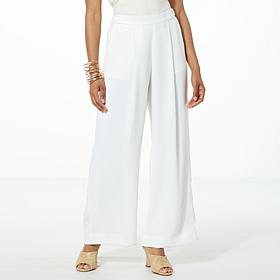 "As Is" WynneCollection Crepe Pant with Tab Detail