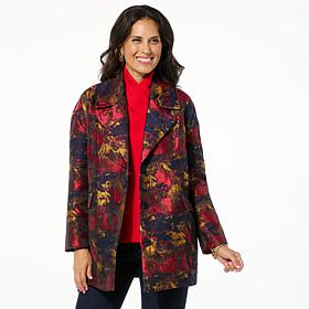 "As Is" WynneCollection Floral Jacquard Peacoat