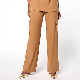"As Is" WynneCollection Luxe Crepe Clean Cargo Straight Pant