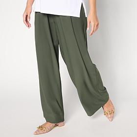 "As Is" WynneCollection Luxe Crepe Soft Suiting Wide Leg Pant