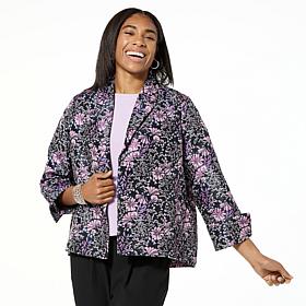 "As Is" WynneCollection Occasion Floral Jacquard Summer Jacket