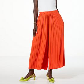 "As Is" WynneCollection Pleated Crepe Knit Pant with Pockets