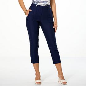 "As Is" WynneCollection Polished FlatterFIT Slim Leg Cropped Pant