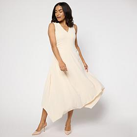 "As Is" WynneCollection V-Neck Sleeveless Asymmetric Hem Dress