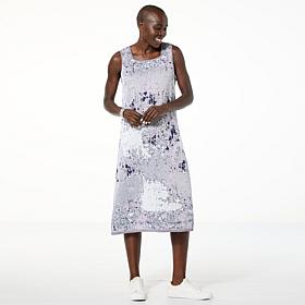 "As Is" WynneLayers Abstract Print Jacquard Sweater Dress