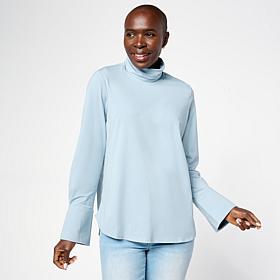 "As Is" WynneLayers Cotton Blend Long-Sleeve Cuff Detail Turtleneck...