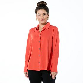 "As Is" WynneLayers Double Collar Grommet Closure Shirt