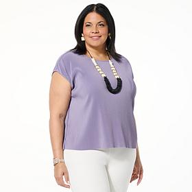 "As Is" WynneLayers Drop Shoulder Plisse Tank Top