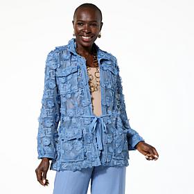 "As Is" WynneLayers Embroidered Mesh Jacket