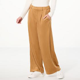"As Is" WynneLayers Faux Suede Wide Leg Trouser Pant