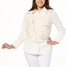 "As Is" WynneLayers Mixed Media Hybrid Moto Jacket