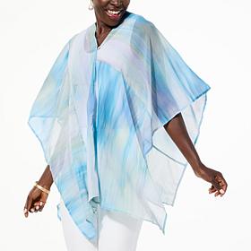 "As Is" WynneLayers Printed Chiffon Convertible Poncho