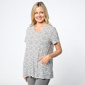 As Is WynneLayers Printed Jersey Knit V-Neck Butterfly Tee