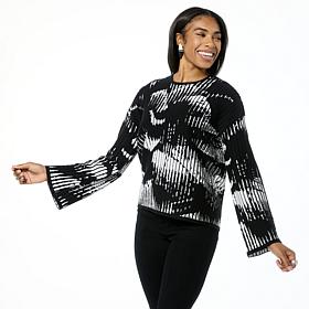 "As Is" WynneLayers Textured Stripe Jacquard Knit Sweater