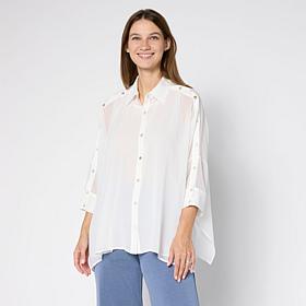 "As Is" WynneLayers Unstructured Chiffon Shirt