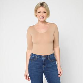 "As Is" Yummie Willow V-Neck 3/4 Sleeve Shaping Tee