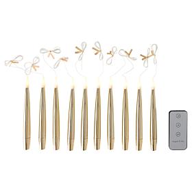august & leo Flameless Metallic Tapered Candles - Set of 10