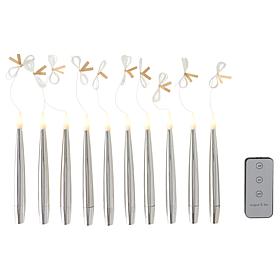 August & Leo Set of 10 Metallic Taper Candle