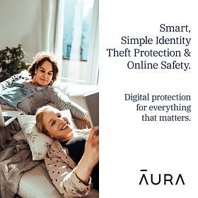 Aura Identity Theft Protection, Online Security and More for 1-year